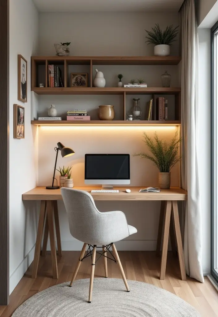 50+ Home Office Decor Ideas for a Stylish Workspace - 9. Functional Layouts for Small Spaces