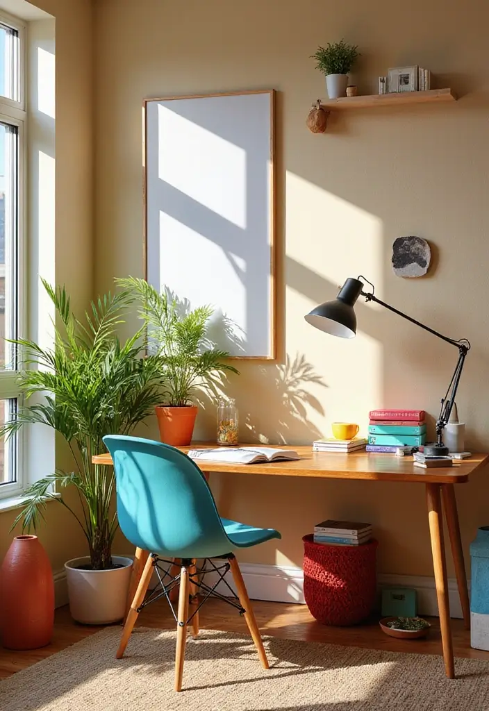 51+ Executive Desk Ideas for Your Home Office - 13. Colorful Desk to Brighten Your Day
