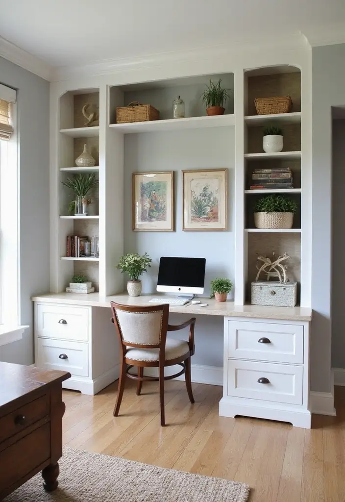 51+ Executive Desk Ideas for Your Home Office - 17. Custom Built-In Desk