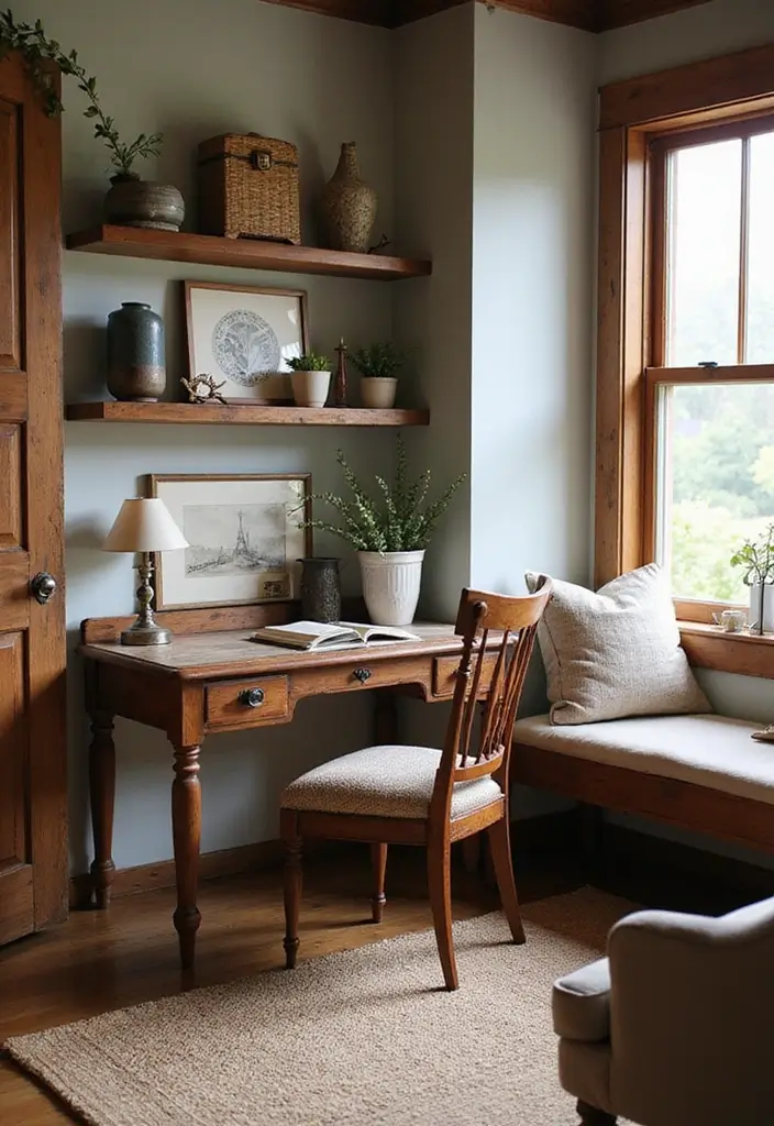 51+ Executive Desk Ideas for Your Home Office - 18. Rustic Farmhouse Desk