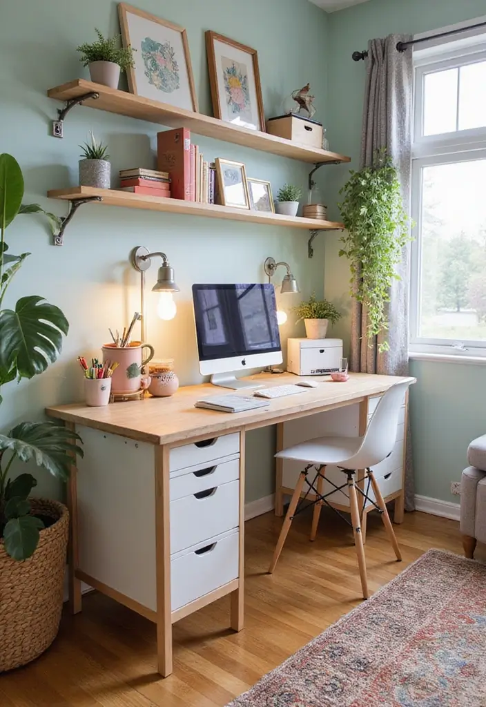 51+ Executive Desk Ideas for Your Home Office - 25. Multi-Use Craft Desk