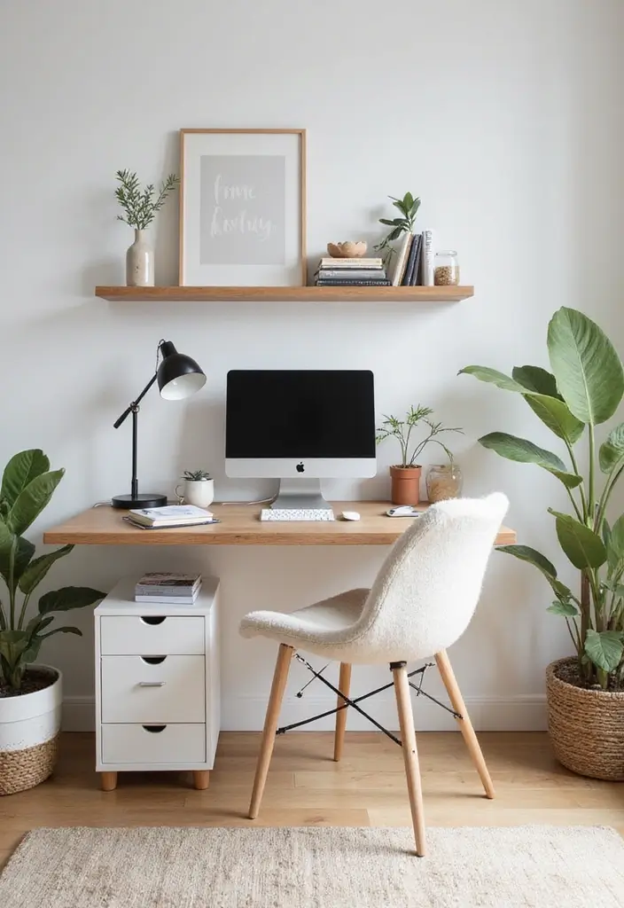 51+ Executive Desk Ideas for Your Home Office - 26. Floating Shelf Desk
