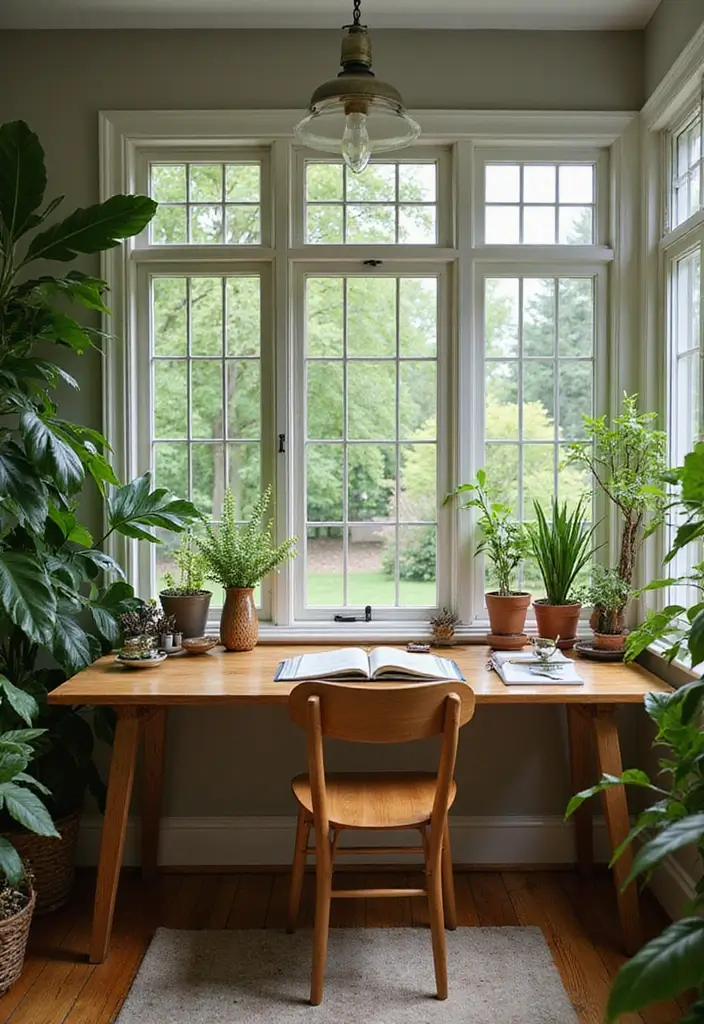 51+ Executive Desk Ideas for Your Home Office - 32. Garden View Desk
