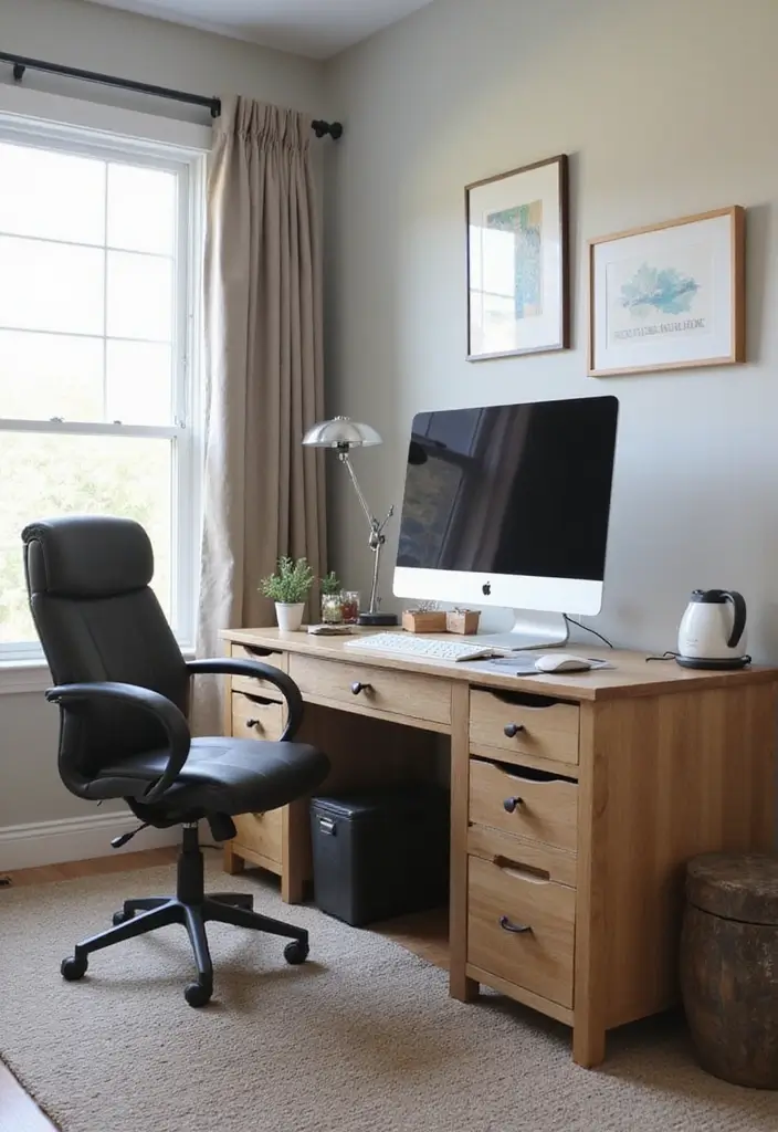 51+ Executive Desk Ideas for Your Home Office - 35. Dual-Purpose Desk for Multi-Functionality