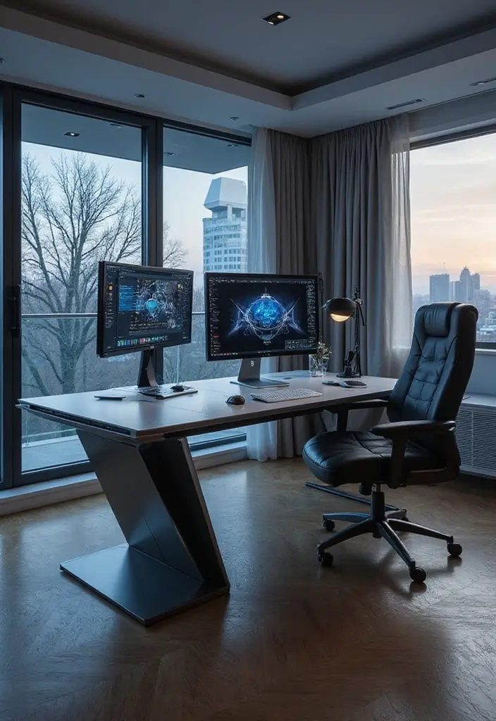 51+ Executive Desk Ideas for Your Home Office - 37. Futuristic Smart Desk