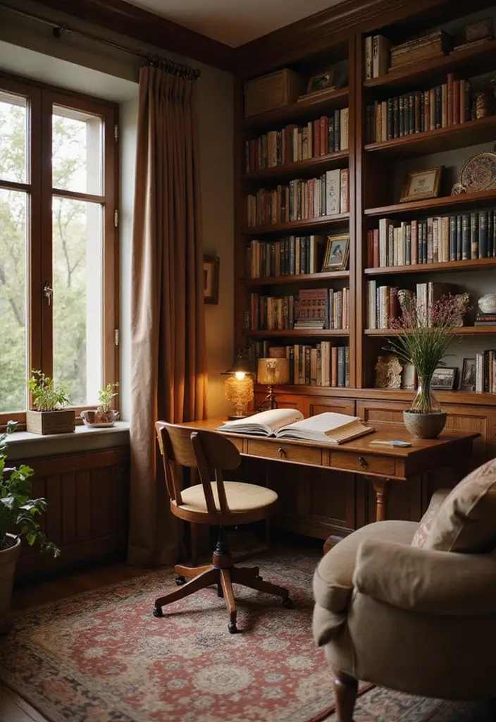 51+ Executive Desk Ideas for Your Home Office - 38. Cozy Reading Desk