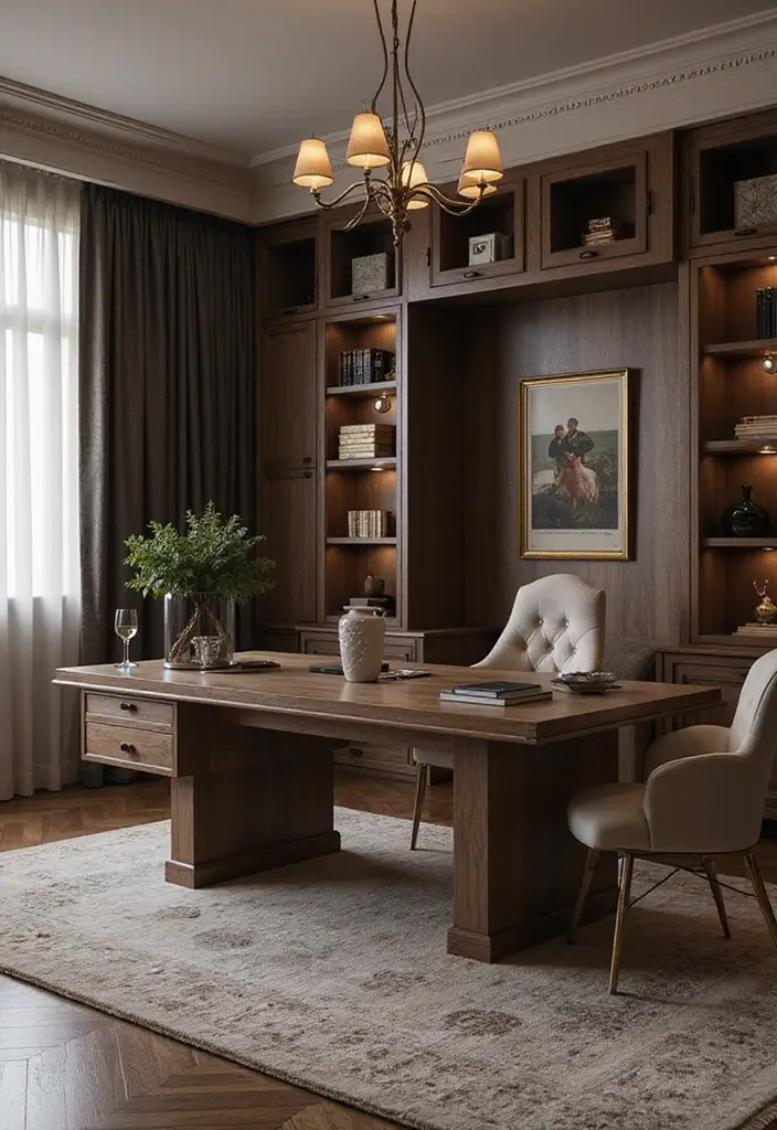 51+ Executive Desk Ideas for Your Home Office - 41. Elegant Home Office Desk