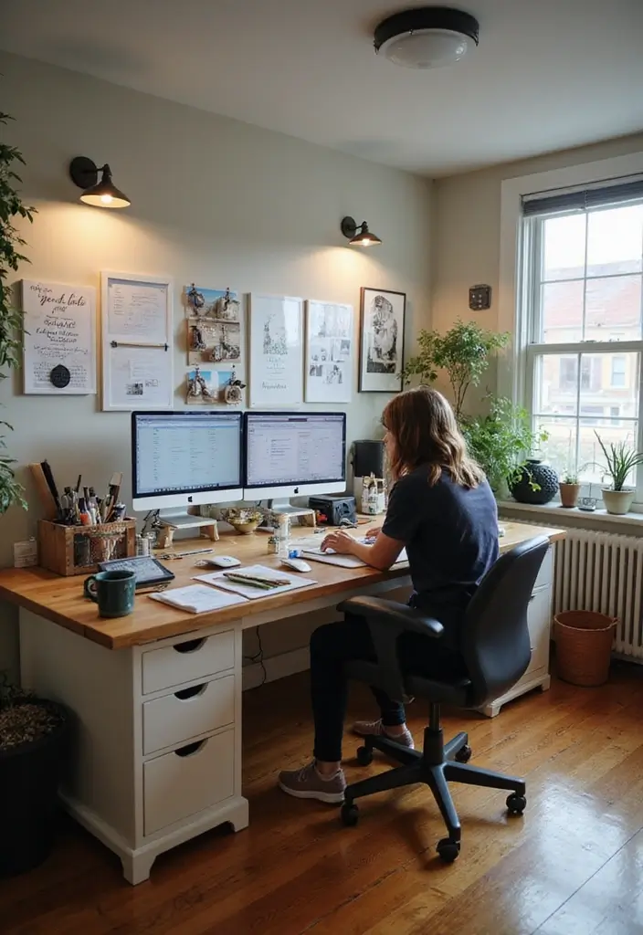51+ Executive Desk Ideas for Your Home Office - 42. Large Family-Style Desk