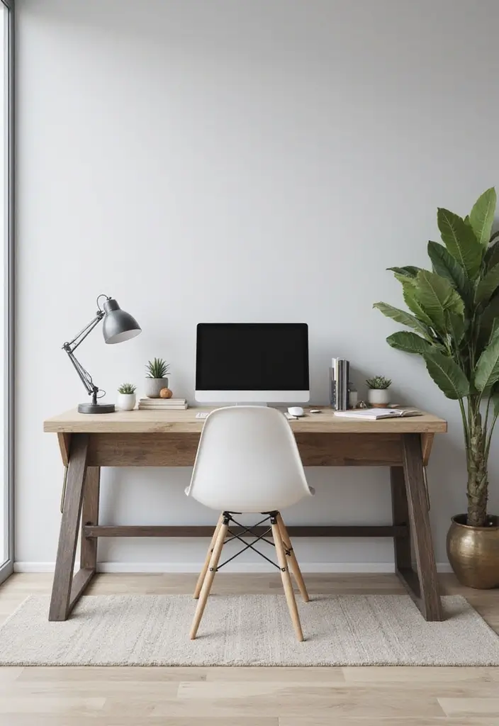 51+ Executive Desk Ideas for Your Home Office - 44. Simple Desk with Modern Lines