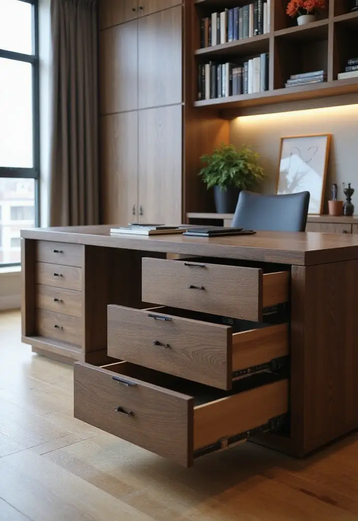51+ Executive Desk Ideas for Your Home Office - 50. Sleek Executive Desk with Drawers