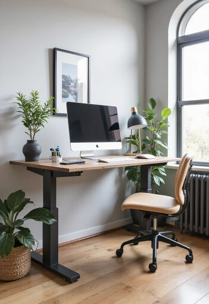 51+ Executive Desk Ideas for Your Home Office - 9. Adjustable Height Desk for Ergonomics