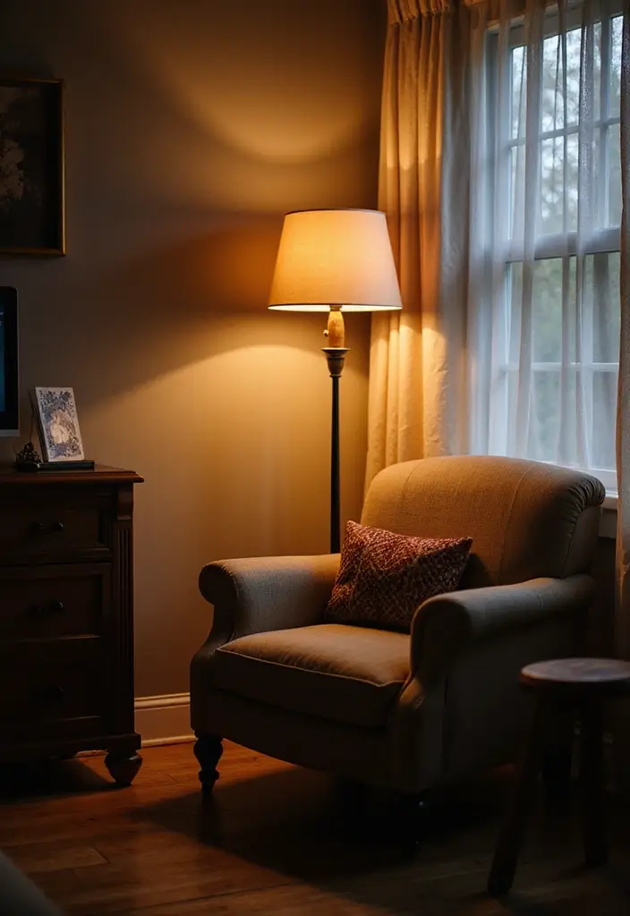 52+ Home Office Lighting Ideas for Focus and Ambience - 23. Reading Nook Lighting