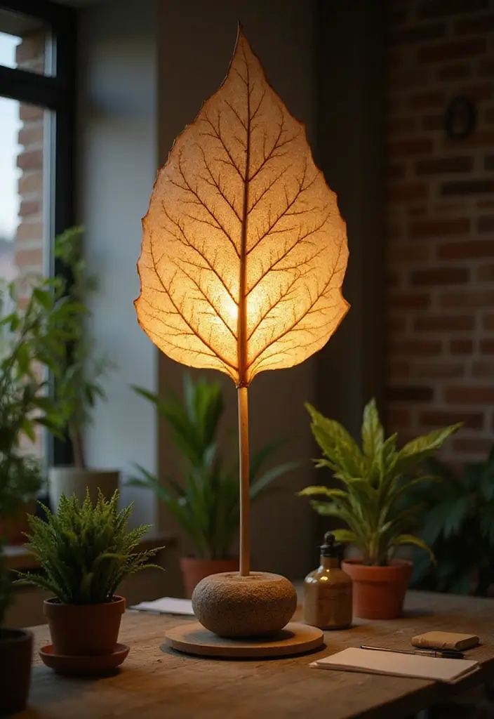 52+ Home Office Lighting Ideas for Focus and Ambience - 3. Biophilic Lighting Fixtures