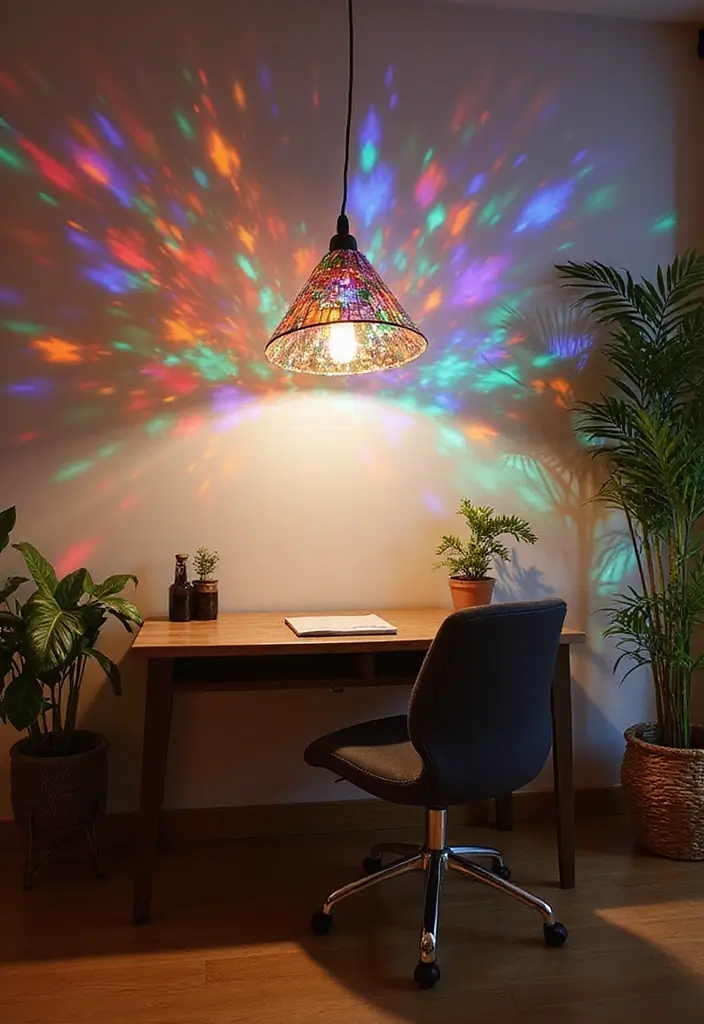 52+ Home Office Lighting Ideas for Focus and Ambience - 36. Prism Light Fixtures