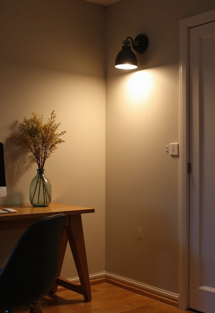 52+ Home Office Lighting Ideas for Focus and Ambience - 42. Uplighting for Depth