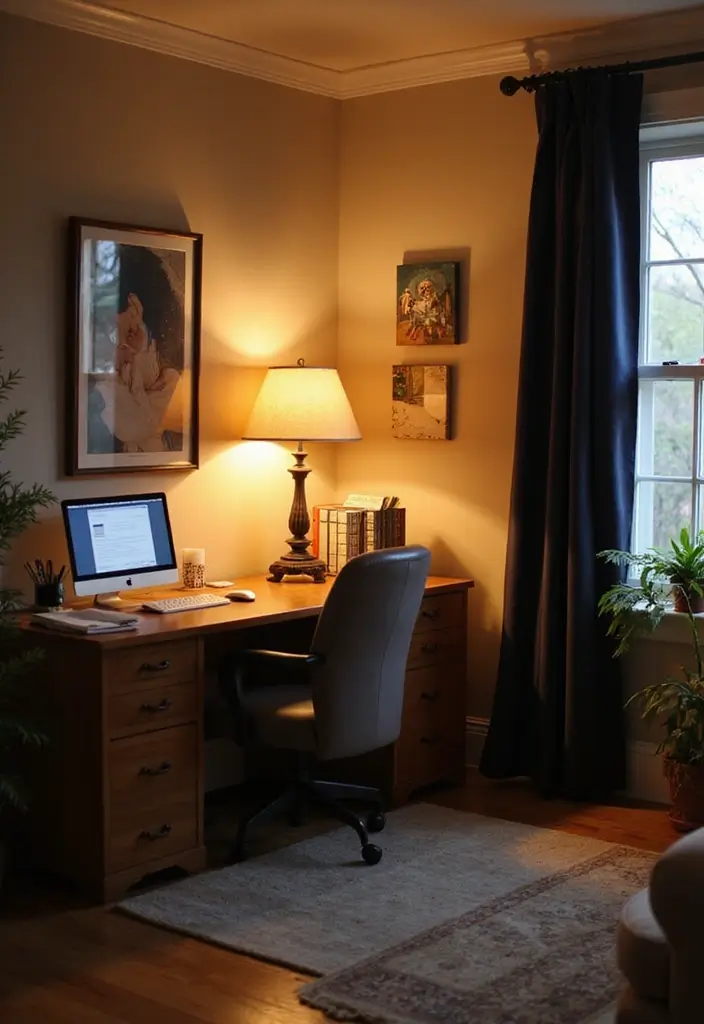 52+ Home Office Lighting Ideas for Focus and Ambience - 51. Layered Lighting Techniques