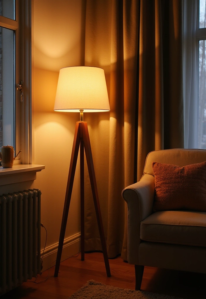 52+ Home Office Lighting Ideas for Focus and Ambience - 8. Ambient Floor Lamps