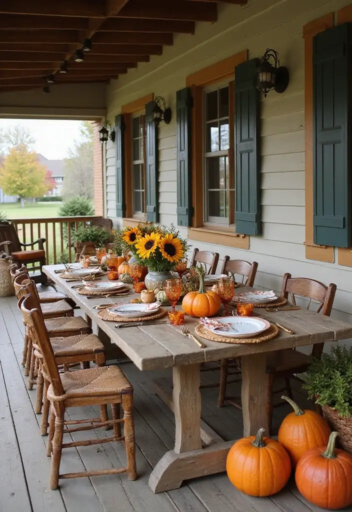 53+ Fall Front Porch Decor Ideas to Welcome the Season - 35. Seasonal Table Settings