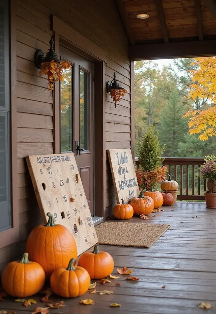 53+ Fall Front Porch Decor Ideas to Welcome the Season - 51. Interactive Fall Games