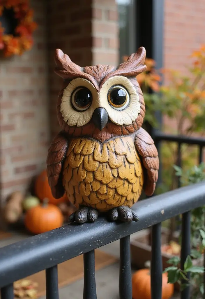 54+ Fall Door Decor Ideas to Make a Statement - 18. Whimsical Owl Decor