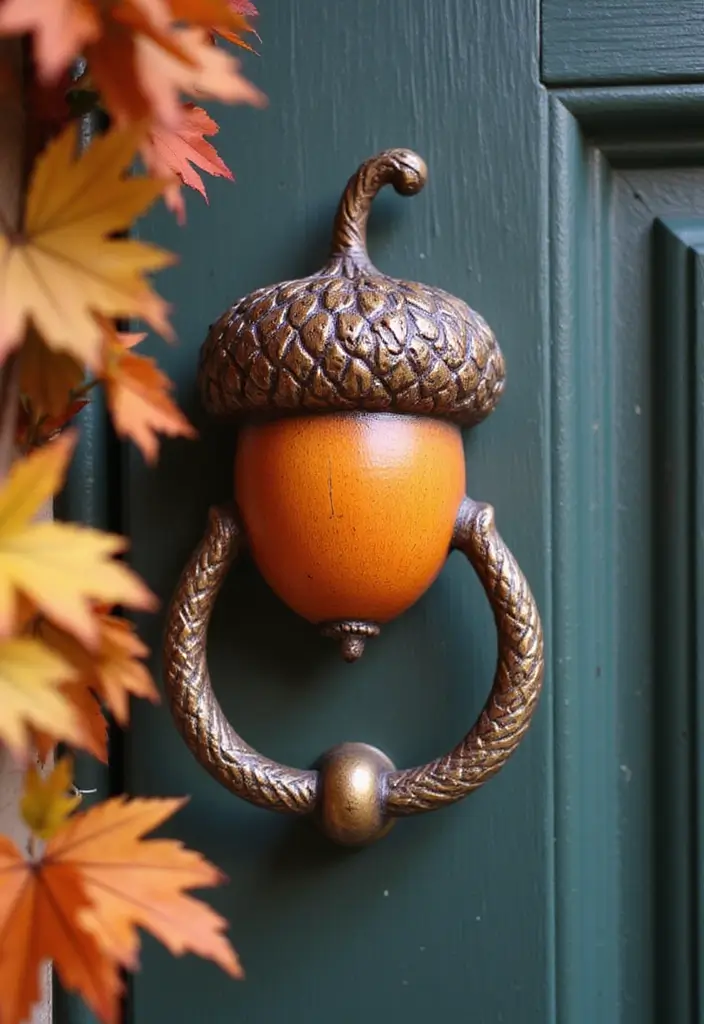 54+ Fall Door Decor Ideas to Make a Statement - 24. Fall-Themed Door Knocker