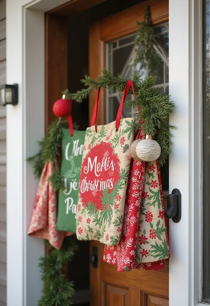 54+ Fall Door Decor Ideas to Make a Statement - 39. Festive Door Flags