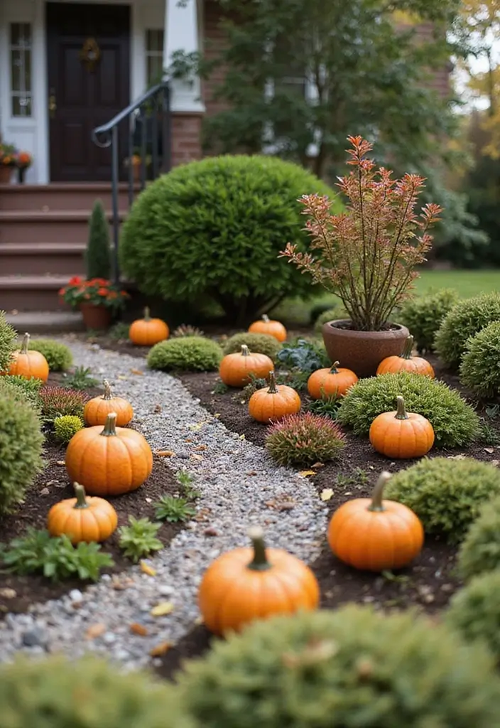 54+ Fall Door Decor Ideas to Make a Statement - 42. Fall-Themed Fairy Garden