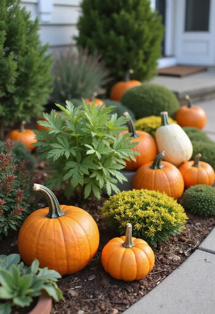 54+ Fall Door Decor Ideas to Make a Statement - 47. Miniature Fall Garden