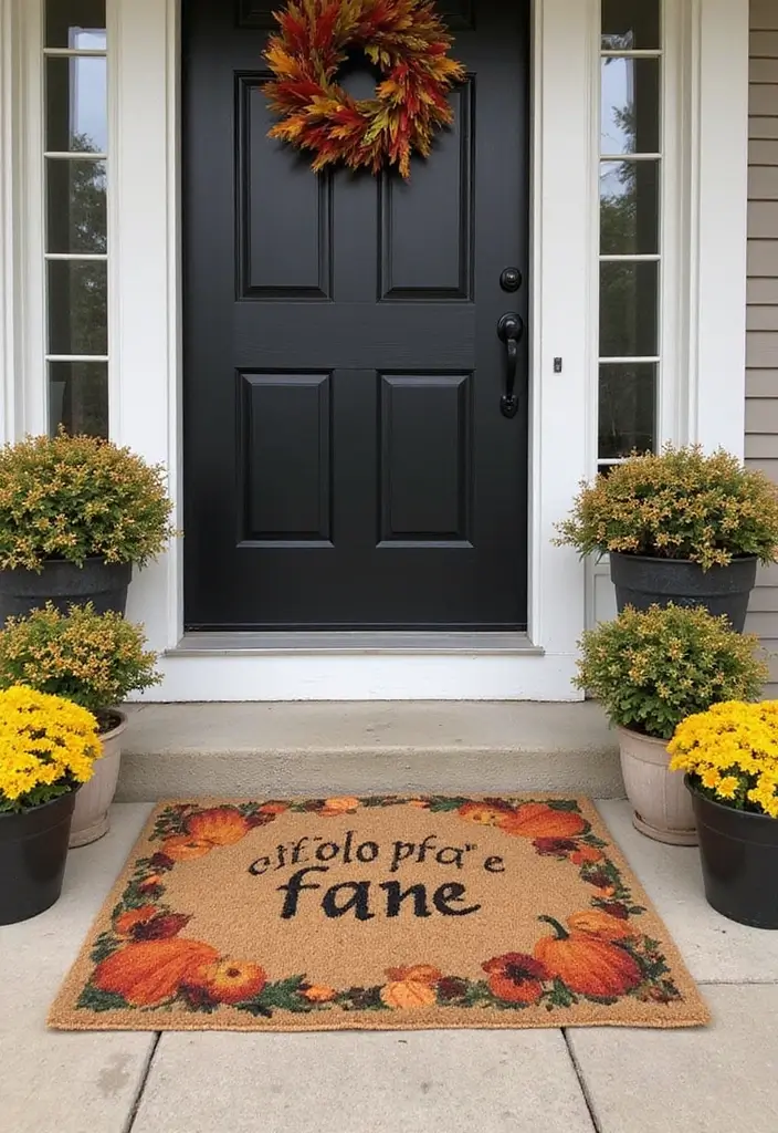 54+ Fall Door Decor Ideas to Make a Statement - 49. Fall-Inspired Door Mat