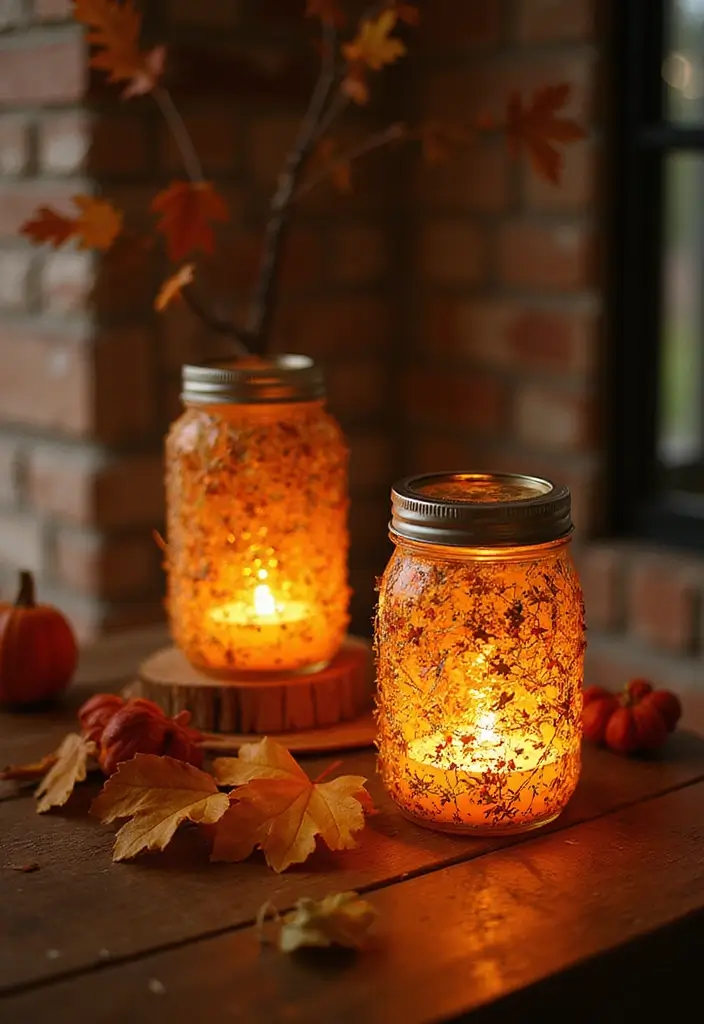 54+ Fall Door Decor Ideas to Make a Statement - 52. DIY Fall Candle Holders
