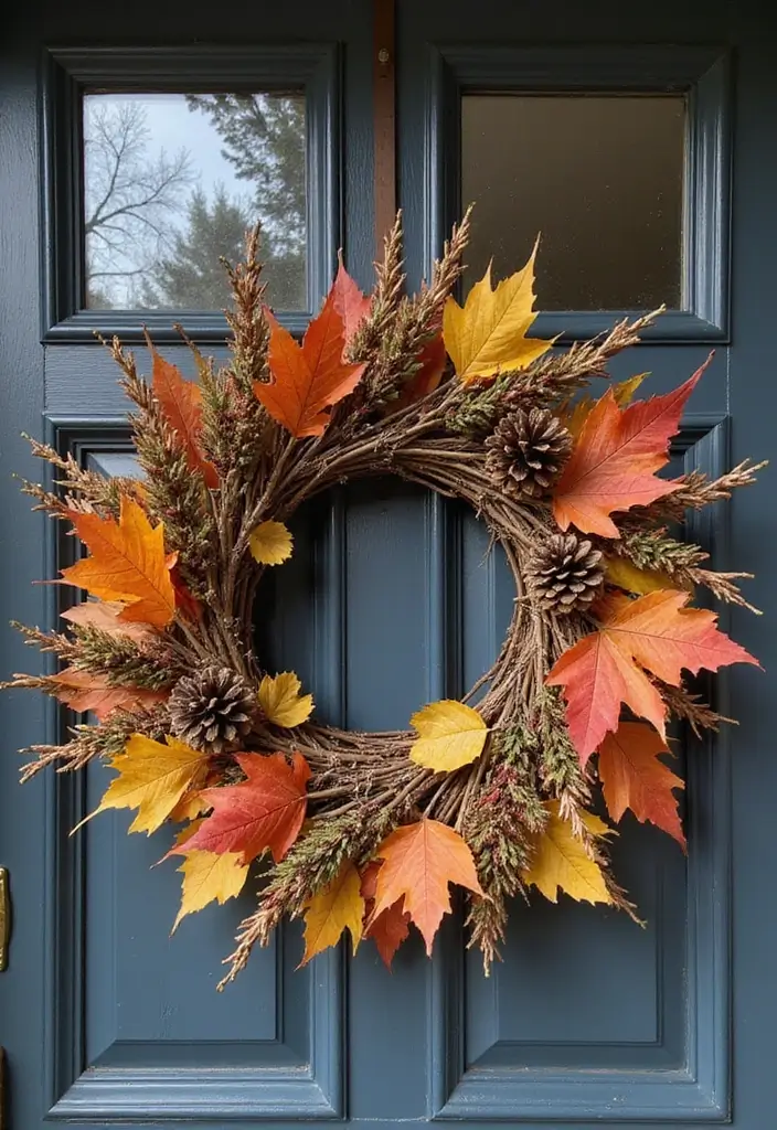 54+ Fall Door Decor Ideas to Make a Statement - 8. Natural Elements Wreath