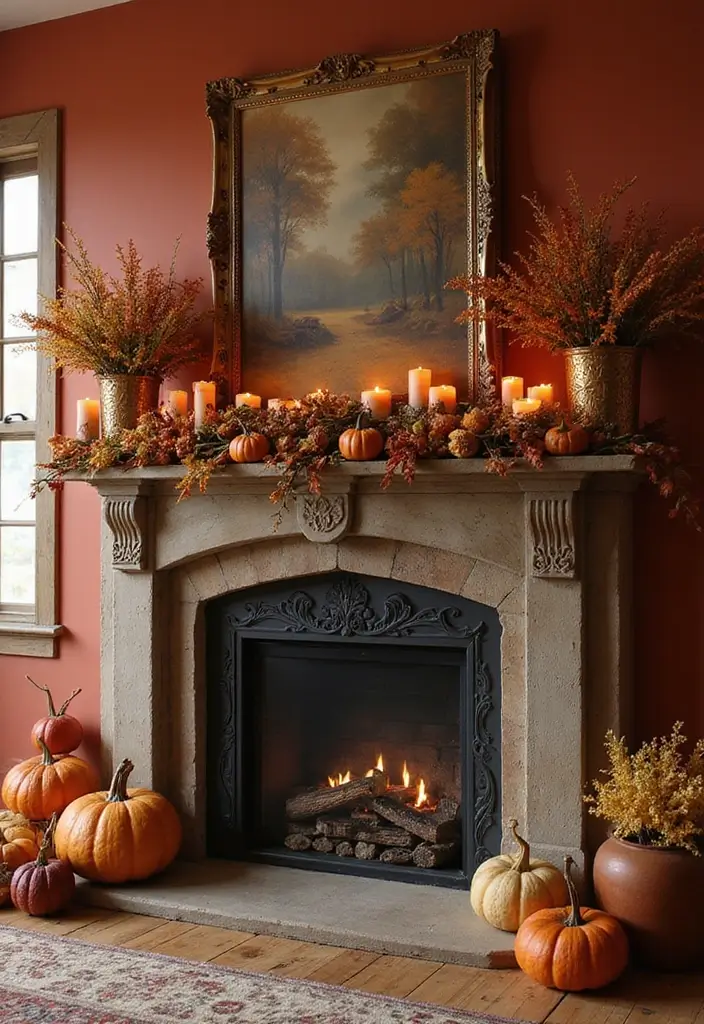 55+ Fall Mantel Decor Ideas for a Cozy Home - 19. Warm Color Palettes