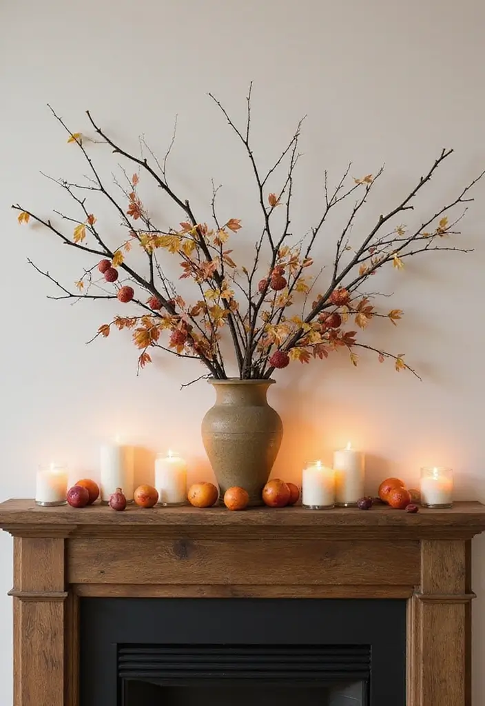 55+ Fall Mantel Decor Ideas for a Cozy Home - 21. Nature-Inspired Centerpieces