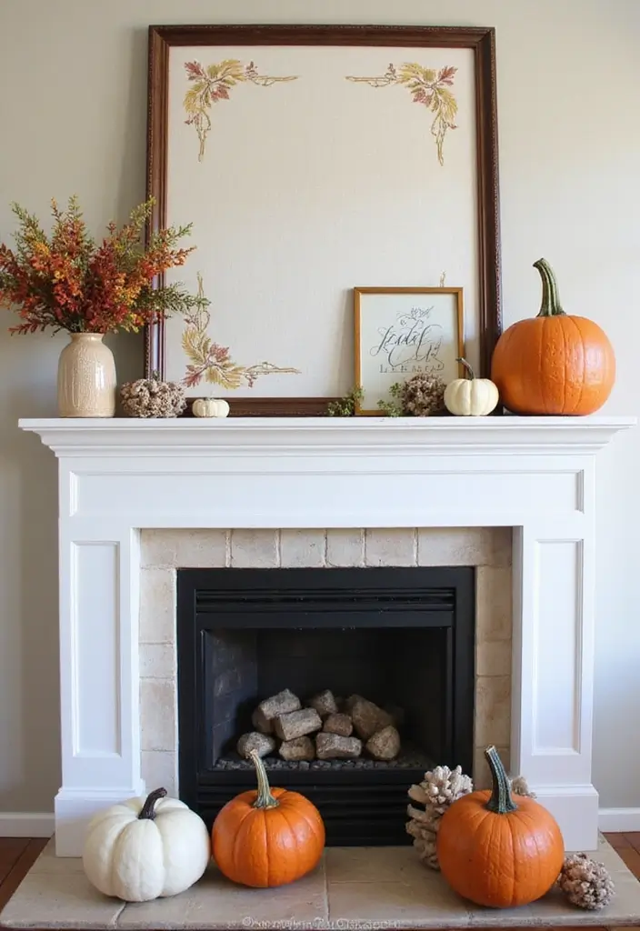 55+ Fall Mantel Decor Ideas for a Cozy Home - 26. Upcycled Decor