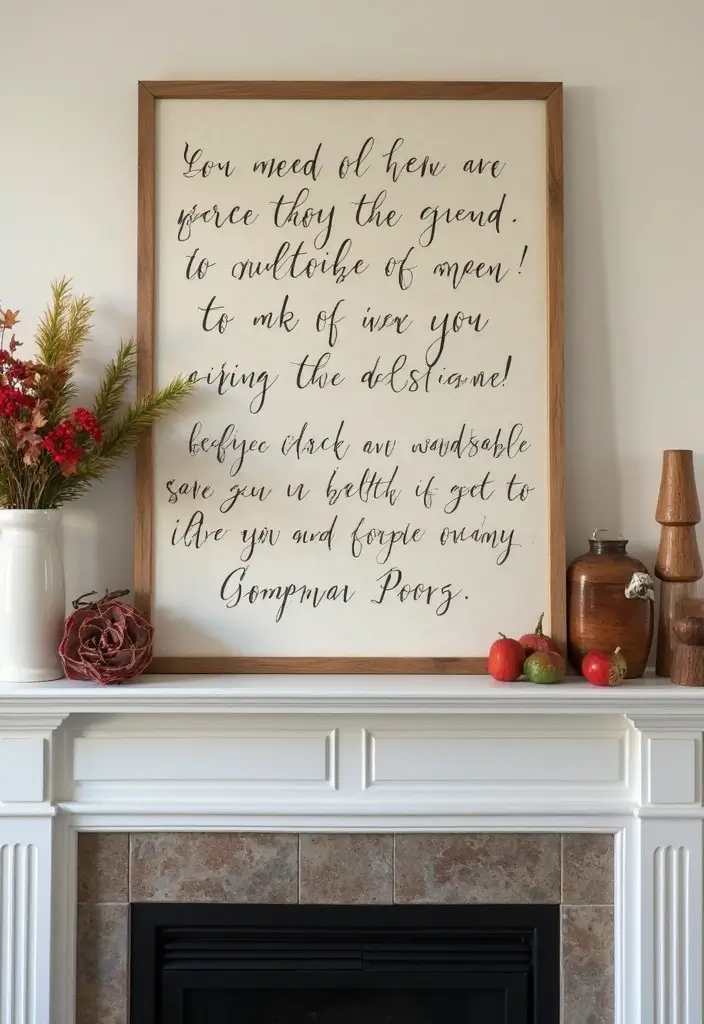 55+ Fall Mantel Decor Ideas for a Cozy Home - 28. Handwritten Notes