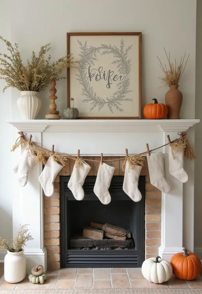 55+ Fall Mantel Decor Ideas for a Cozy Home - 32. Handcrafted Items