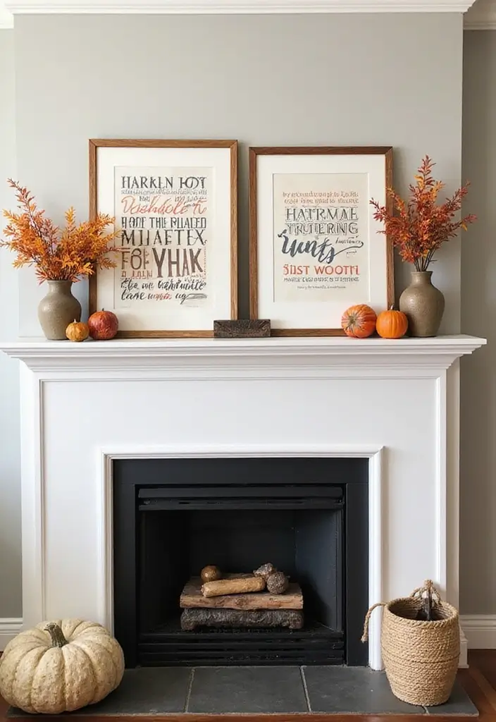 55+ Fall Mantel Decor Ideas for a Cozy Home - 42. Seasonal Quotes