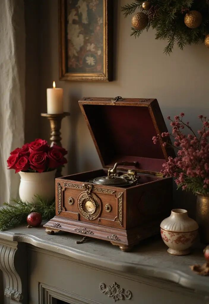 55+ Fall Mantel Decor Ideas for a Cozy Home - 46. Seasonal Music