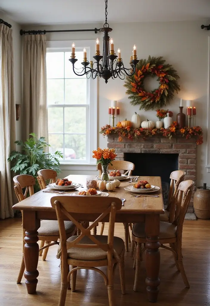 55+ Fall Mantel Decor Ideas for a Cozy Home - 51. Festive Table Decor
