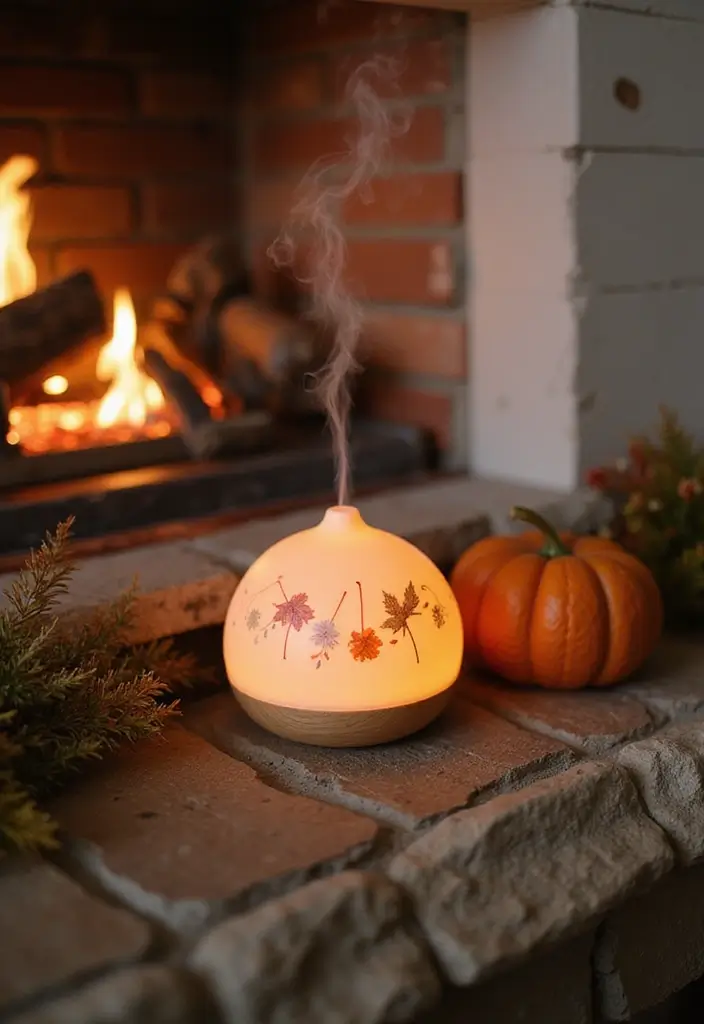 55+ Fall Mantel Decor Ideas for a Cozy Home - 54. Seasonal Themed Odor Diffusers