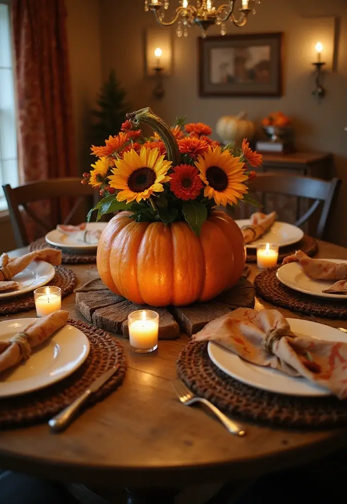 56+ Dollar Tree Fall Decor Hacks for Budget-Friendly Style - 1. Pumpkin Patch Table Centerpiece