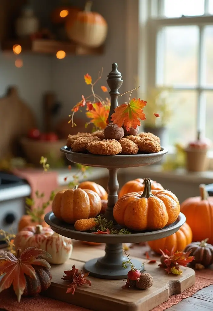 56+ Dollar Tree Fall Decor Hacks for Budget-Friendly Style - 19. Sweet Fall Treats Display