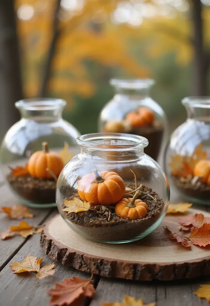 56+ Dollar Tree Fall Decor Hacks for Budget-Friendly Style - 35. DIY Autumn Terrariums