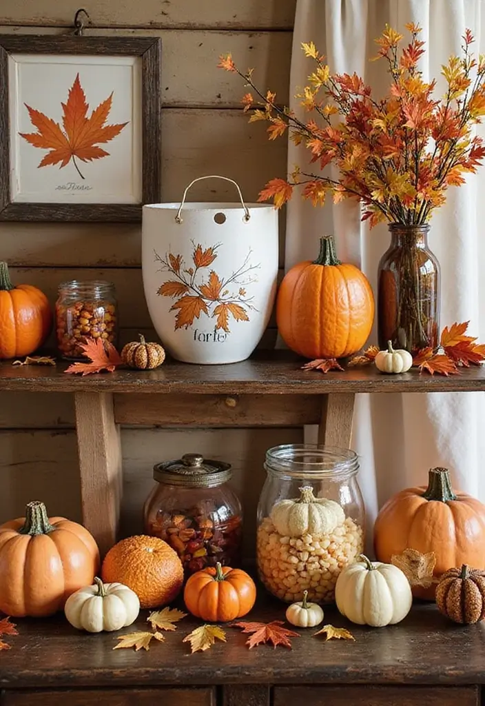 56+ Dollar Tree Fall Decor Hacks for Budget-Friendly Style - 53. Upcycled Fall Decor