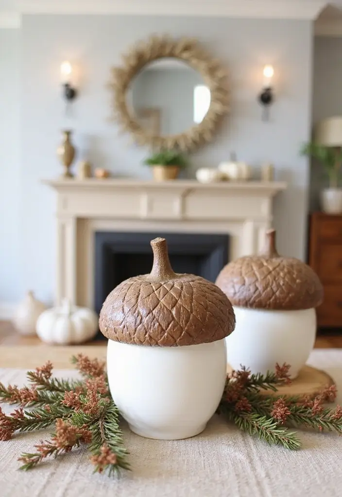 56+ Dollar Tree Fall Decor Hacks for Budget-Friendly Style - 6. DIY Acorn Decor