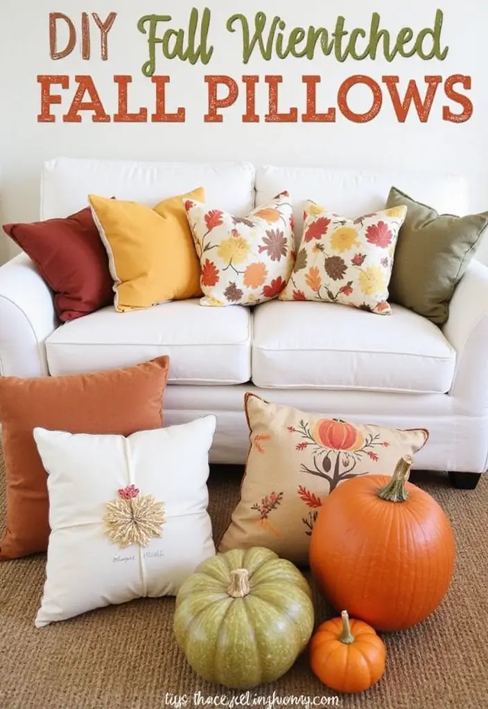 56+ Dollar Tree Fall Decor Hacks for Budget-Friendly Style - 7. Mismatched Fall Pillows