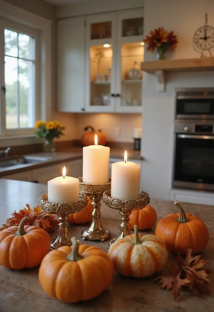 57+ Fall Kitchen Decor Ideas for a Seasonal Refresh - 10. Fall-Scented Candles