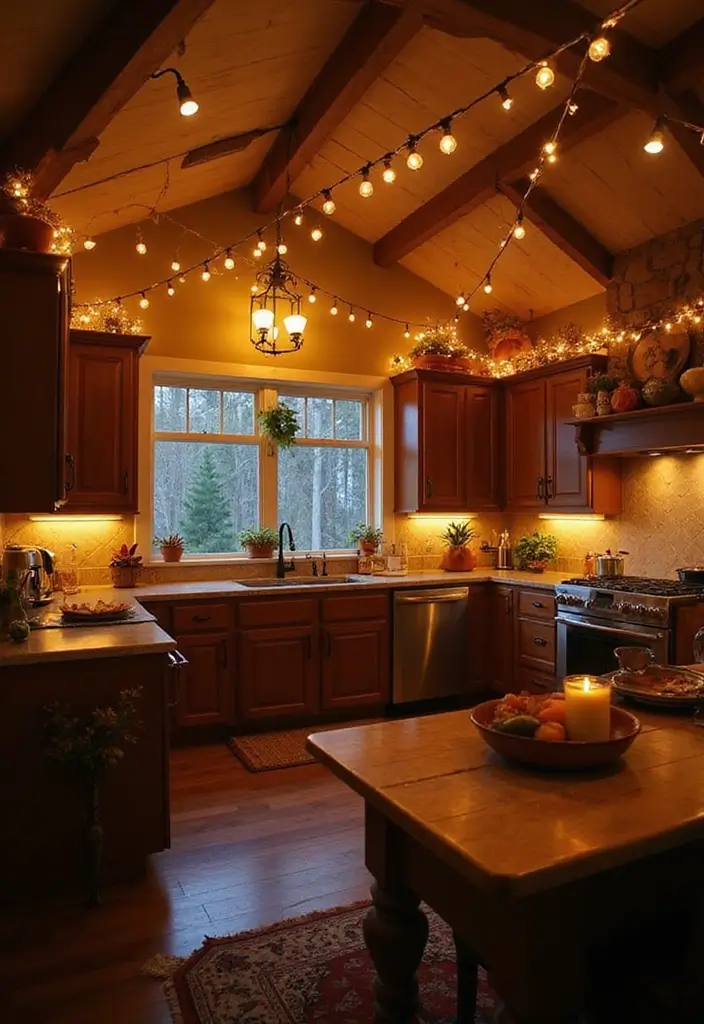 57+ Fall Kitchen Decor Ideas for a Seasonal Refresh - 18. Warm Lighting Fixtures