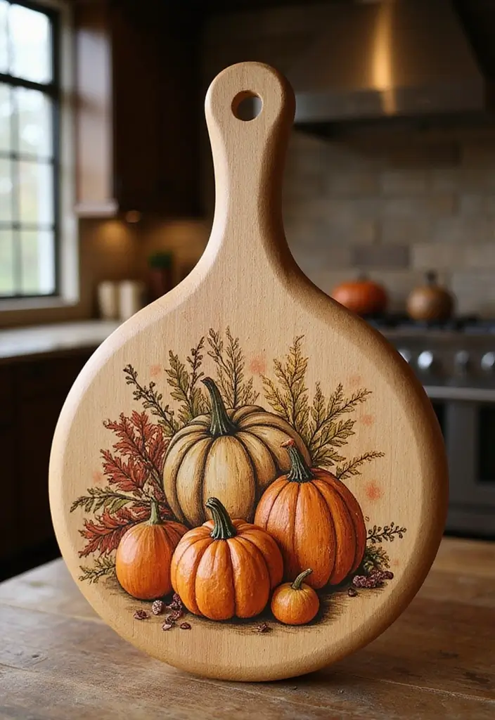 57+ Fall Kitchen Decor Ideas for a Seasonal Refresh - 22. Harvest-Themed Cutting Boards