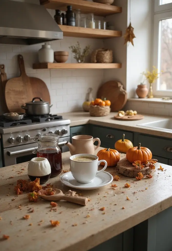 57+ Fall Kitchen Decor Ideas for a Seasonal Refresh - 23. Cozy Tea Station